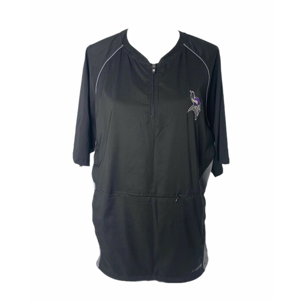 X-Grain NFL Men's Windbreaker Jacket Black Minnesota Vikings Size Large